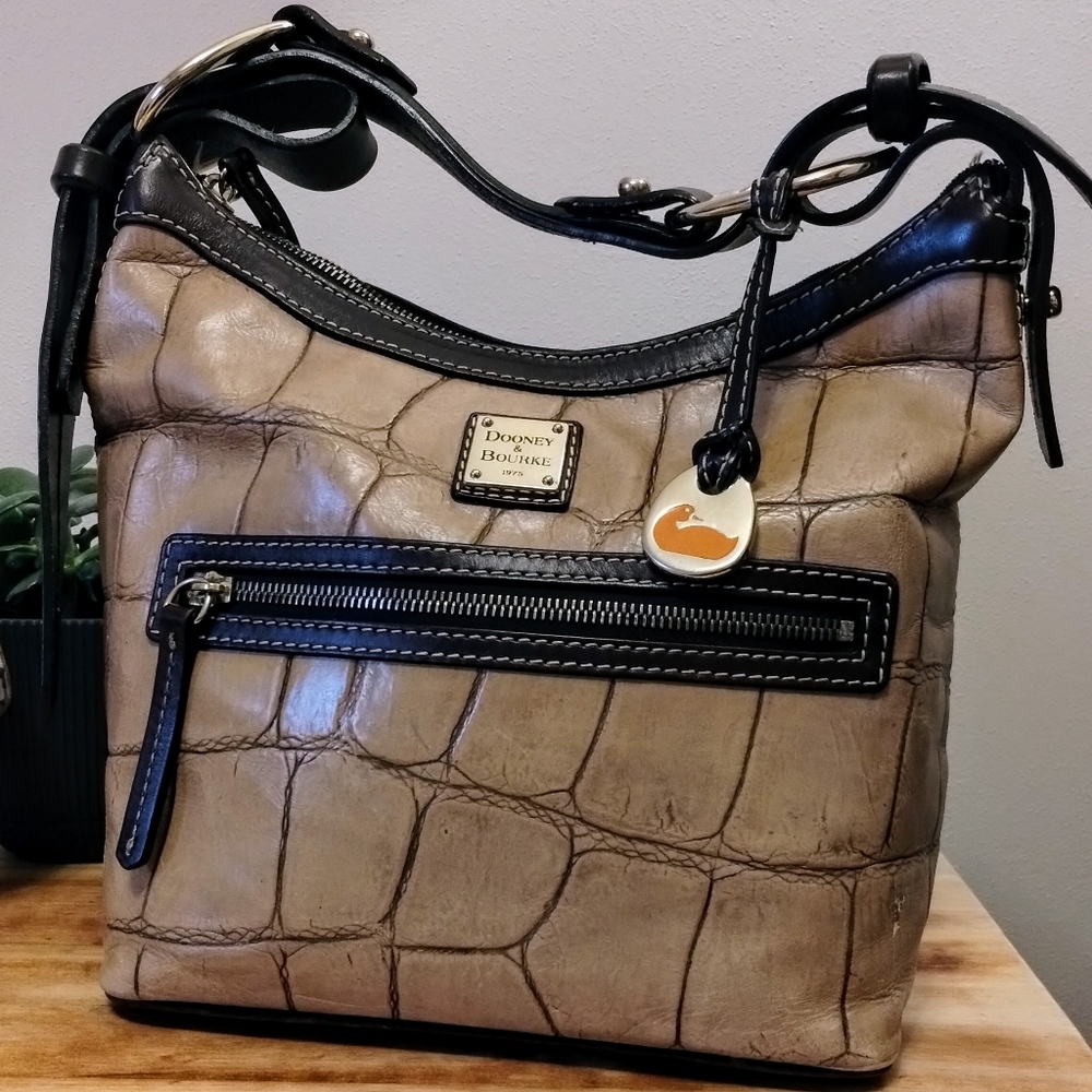Dooney and Bourke Croco Embossed Hobo